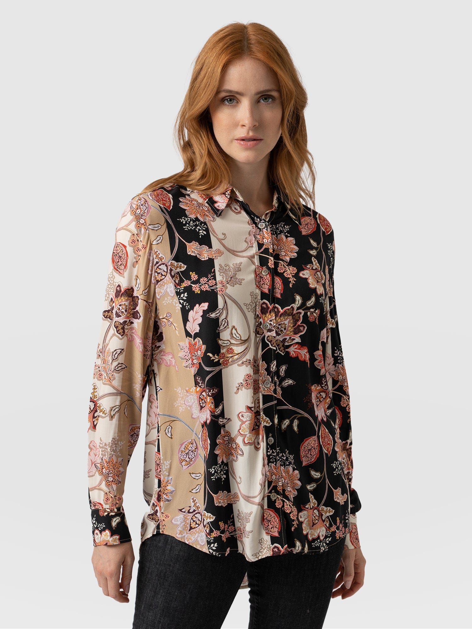 Boyfriend Shirt Paisley Stripe - Women's Shirts | Saint + Sofia® USA